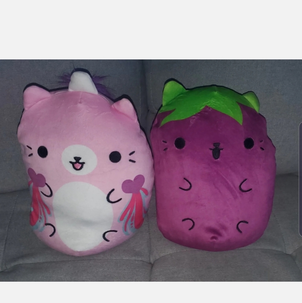 💜 Cats vs Pickles Purple Eggplant Kitty & Pink Twinkle Starlight Plush